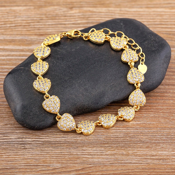 Bracelet Gold Heart Chain