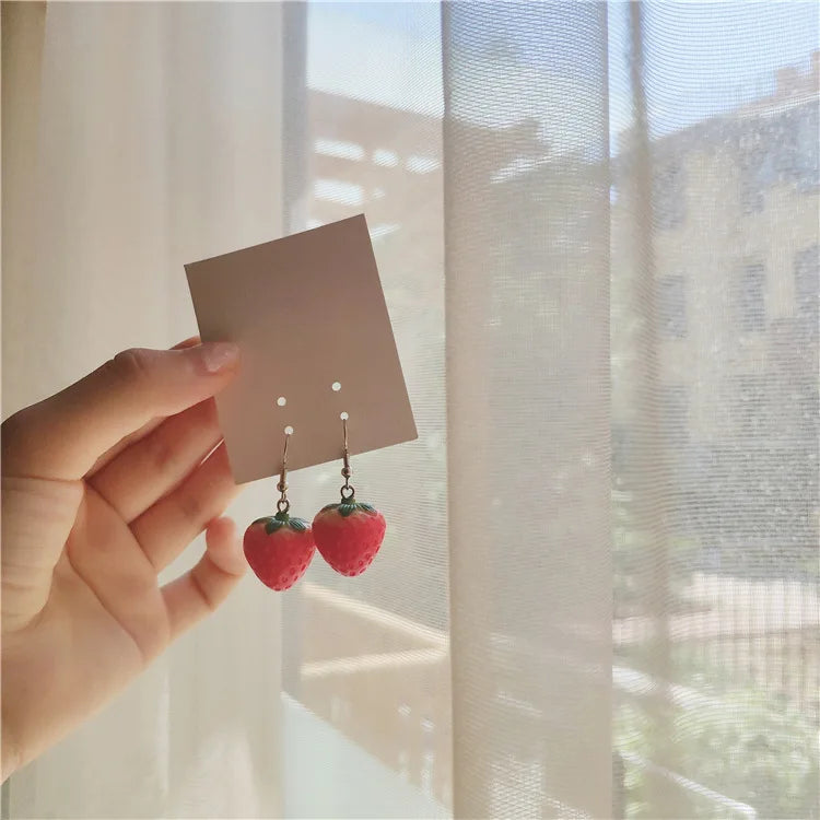 Earrings Strawberry Sweet Drop Korean