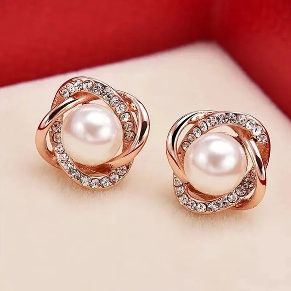 Earrings Pearl Zircon Luxury