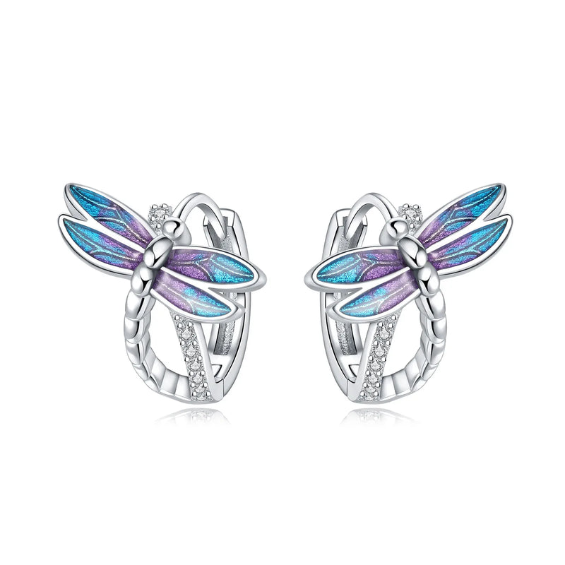 Earrings Silver Butterfly Elegant