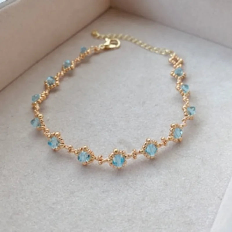 Bracelet Gold Pearl Crystals