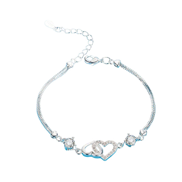 Bracelet Natural Amethyst Zircon Heart