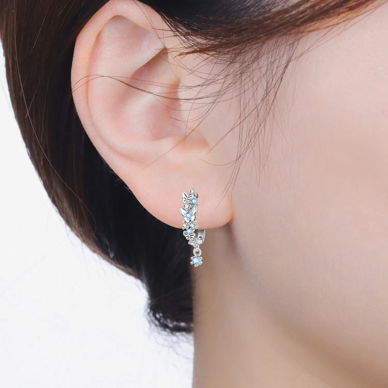 Earrings Silver Butterfly Elegant