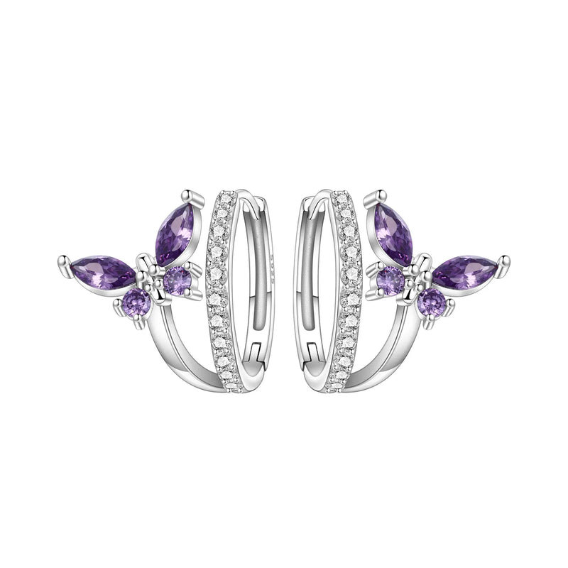 Earrings Silver Butterfly Elegant