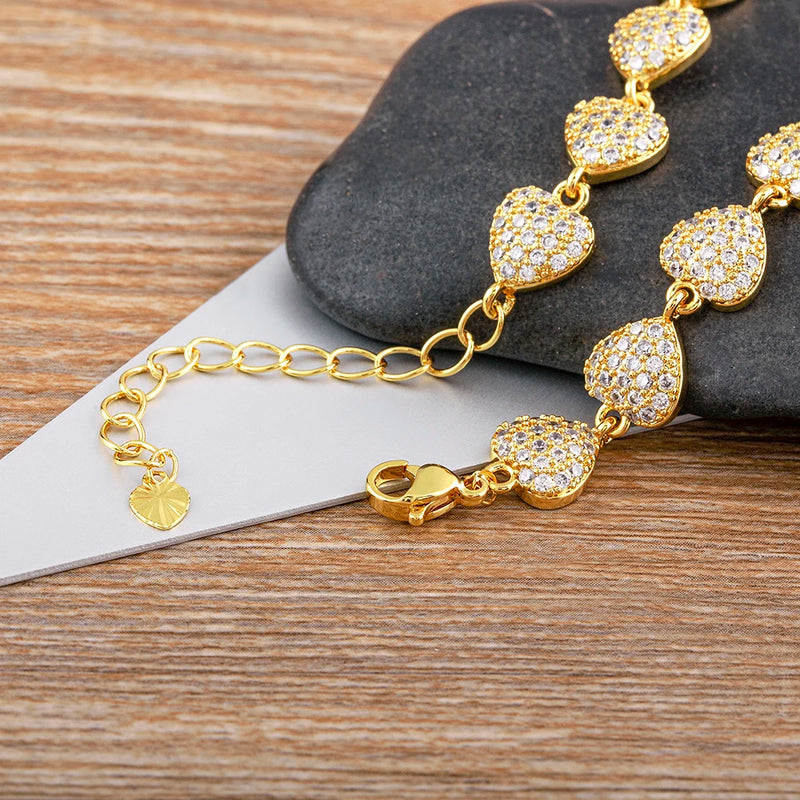 Bracelet Gold Heart Chain