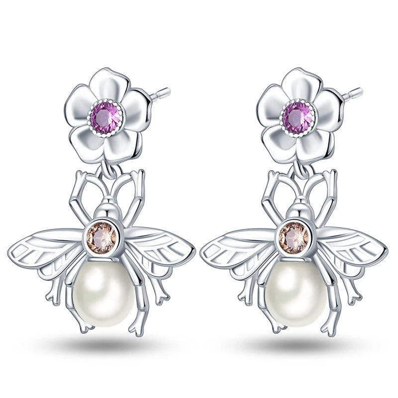 Earrings Silver Butterfly Elegant