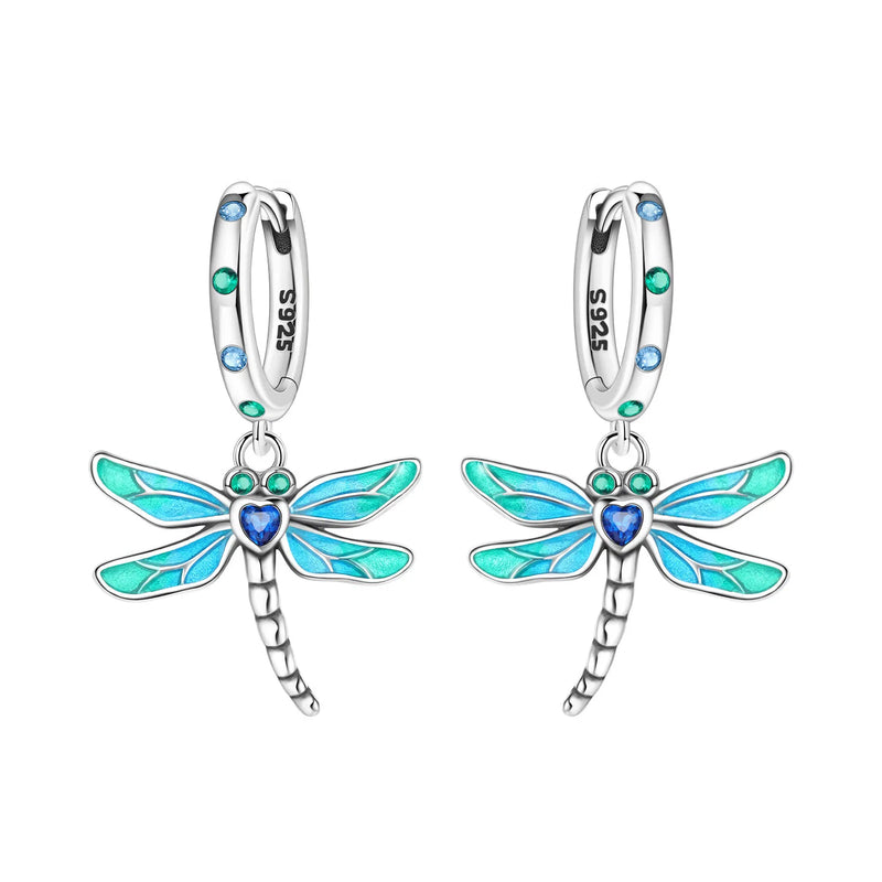 Earrings Silver Butterfly Elegant