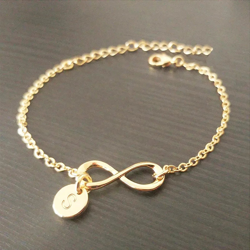 Bracelets Carving Letters on Round Pendant