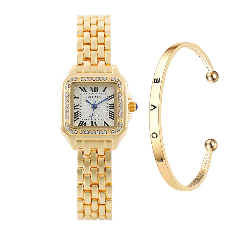Watch Square Gold Alloy Varieties