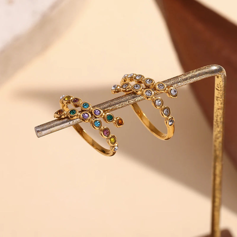 Ring Cross Rhinestone