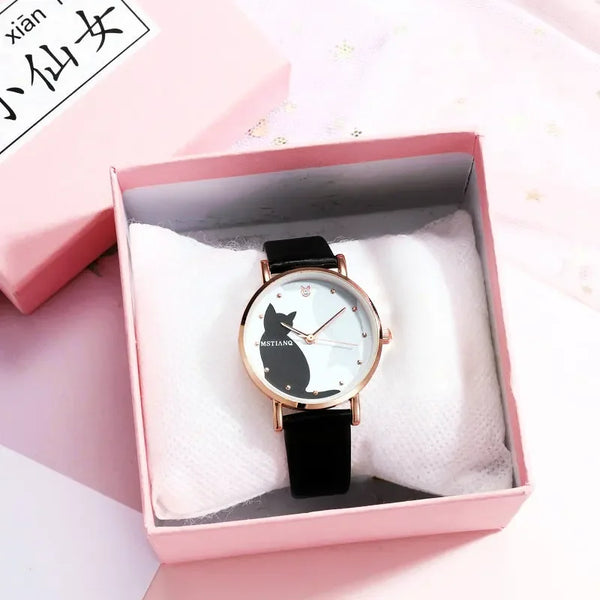 Watch Cat Korean Quartz Leather