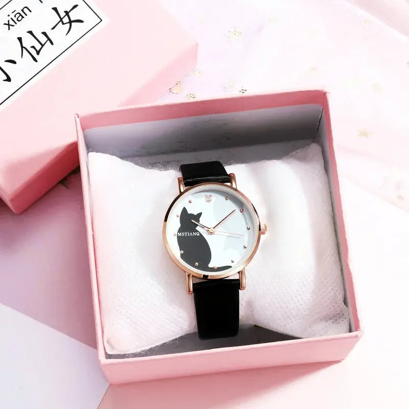 Watch Cat Korean Quartz Leather