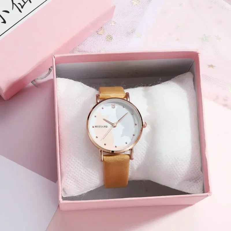 Watch Cat Korean Quartz Leather