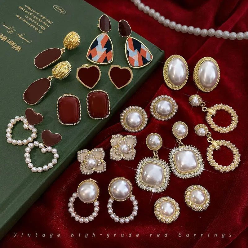 Earrings Retro Pearl Clip No Piercing Varieties