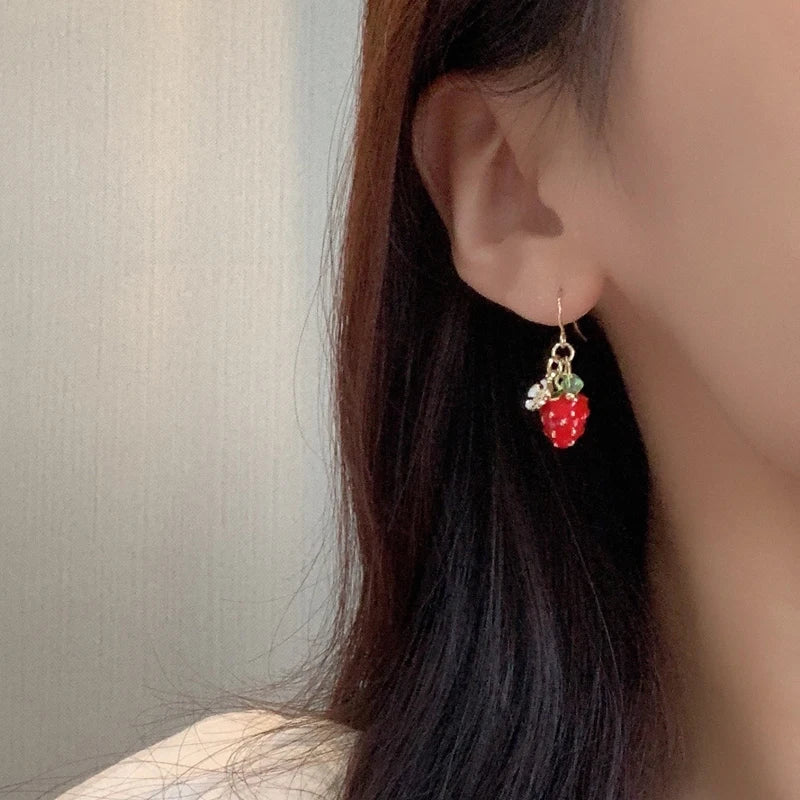 Earrings Strawberry Sweet Drop Korean
