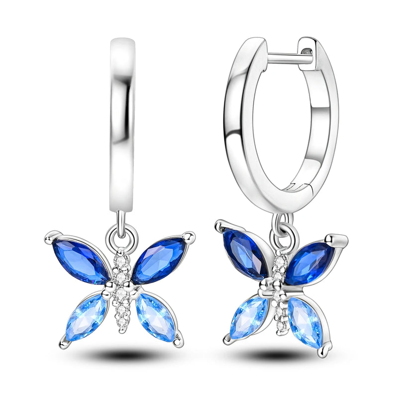 Earrings Silver Butterfly Elegant