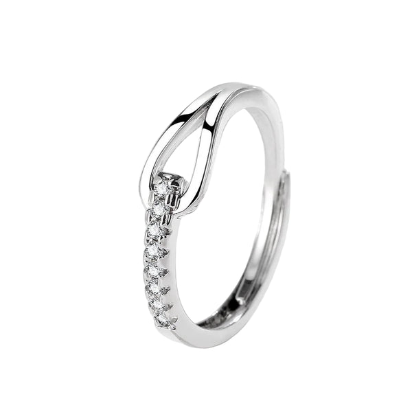 Ring Silver Diamond Hollow