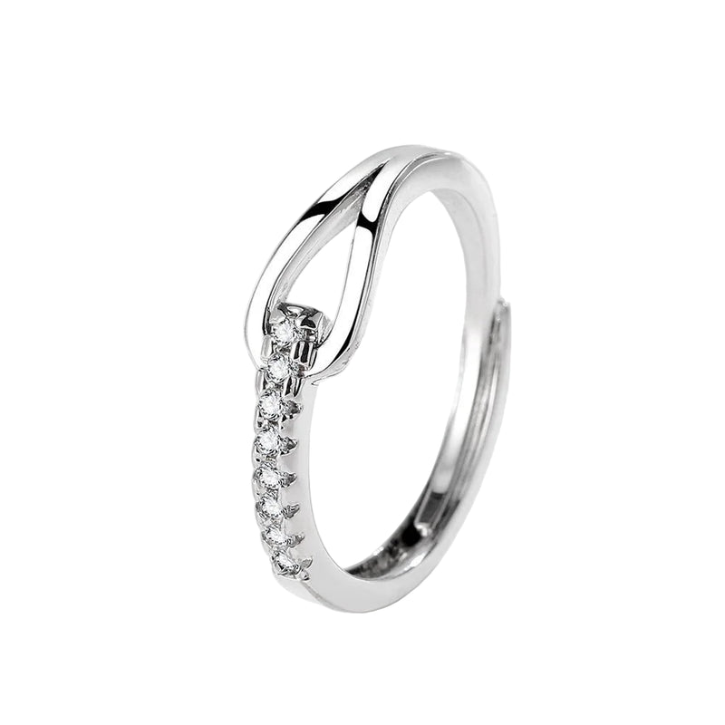 Ring Silver Diamond Hollow