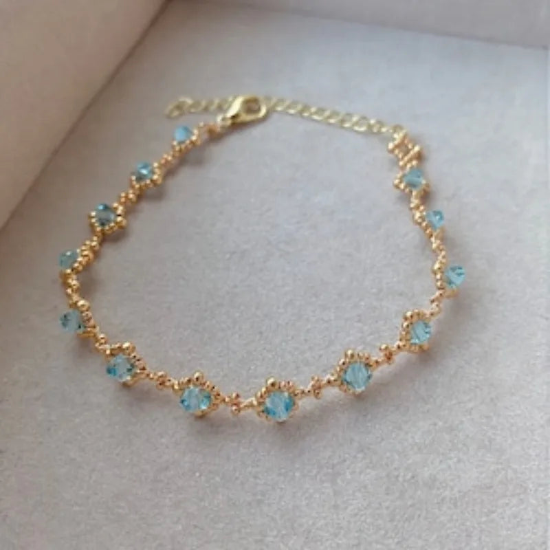 Bracelet Gold Pearl Crystals