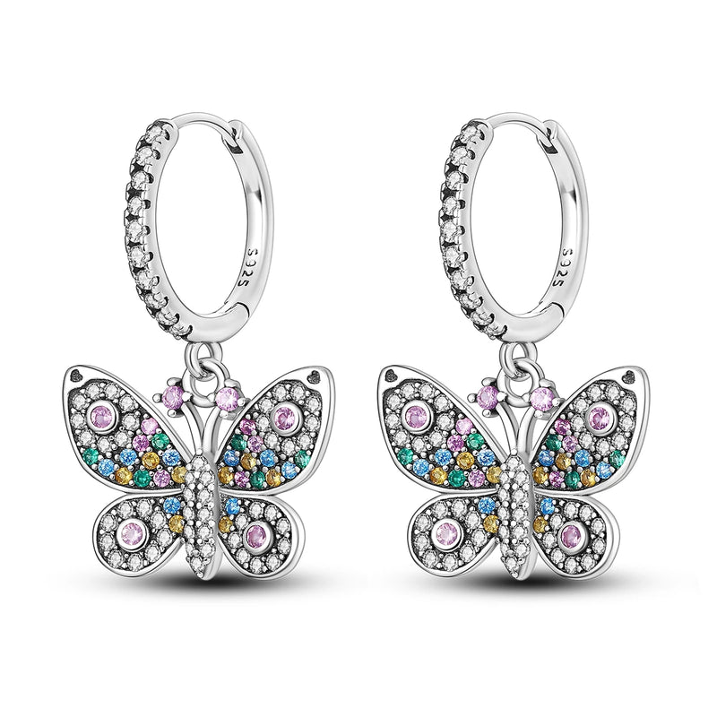 Earrings Silver Butterfly Elegant