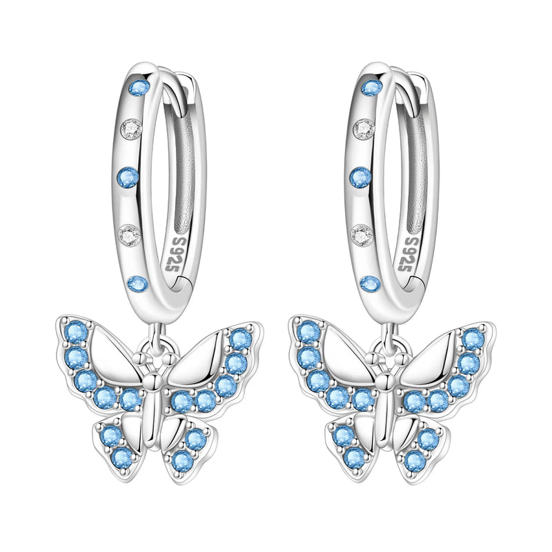 Earrings Silver Butterfly Elegant