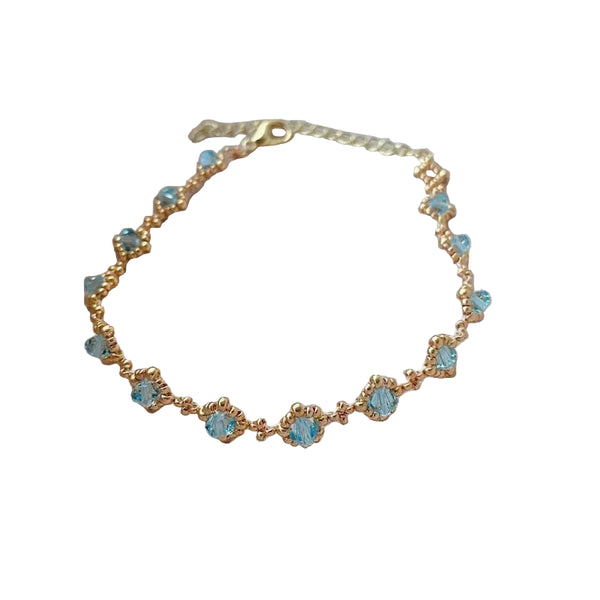 Bracelet Gold Pearl Crystals