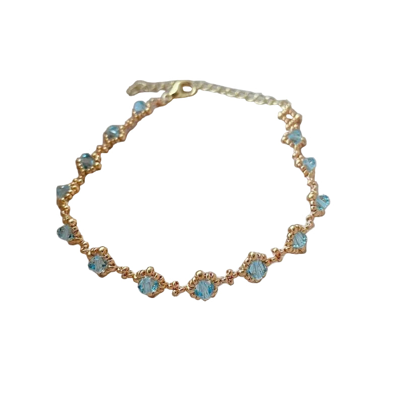 Bracelet Gold Pearl Crystals