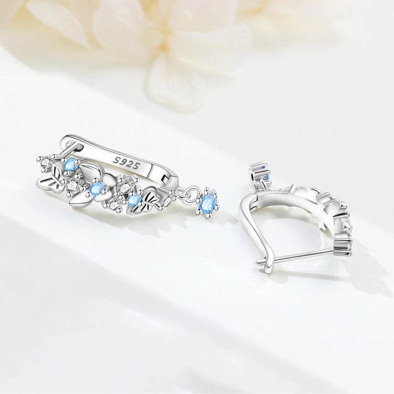 Earrings Silver Butterfly Elegant