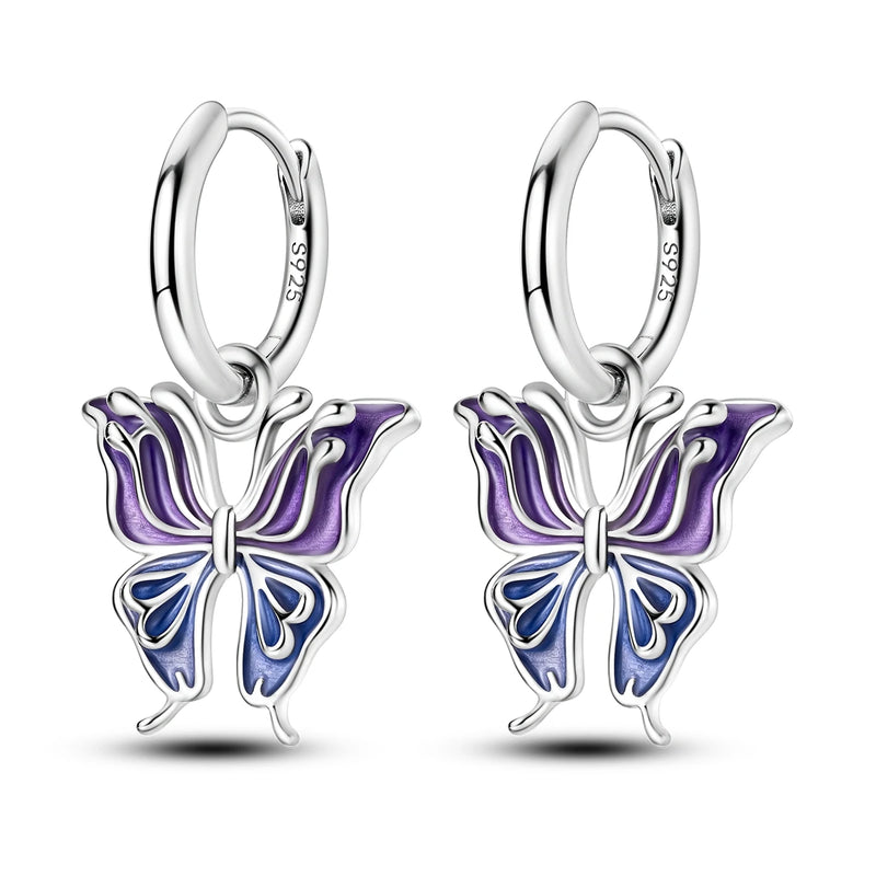 Earrings Silver Butterfly Elegant