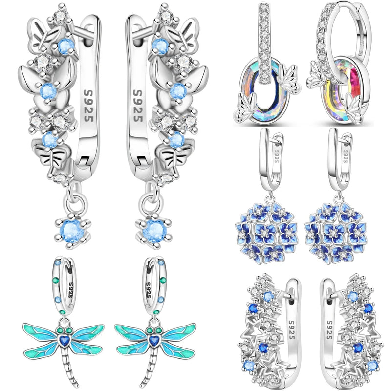 Earrings Silver Butterfly Elegant