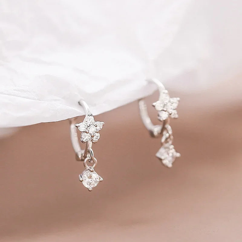 Earrings Silver Hollow Long Tassel
