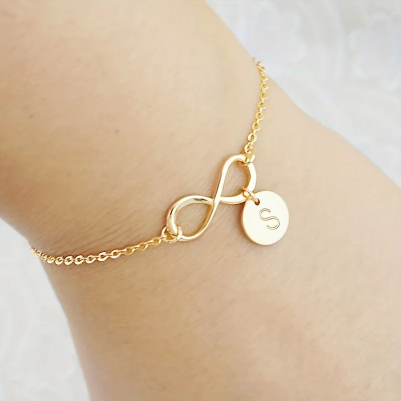 Bracelets Carving Letters on Round Pendant