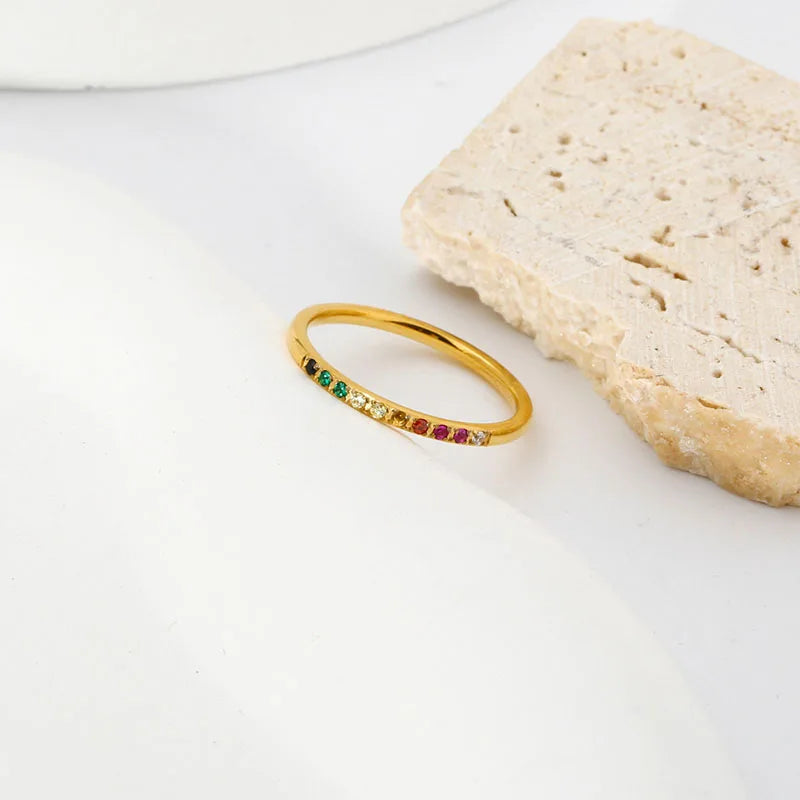 Ring Rainbow Zircon Stack