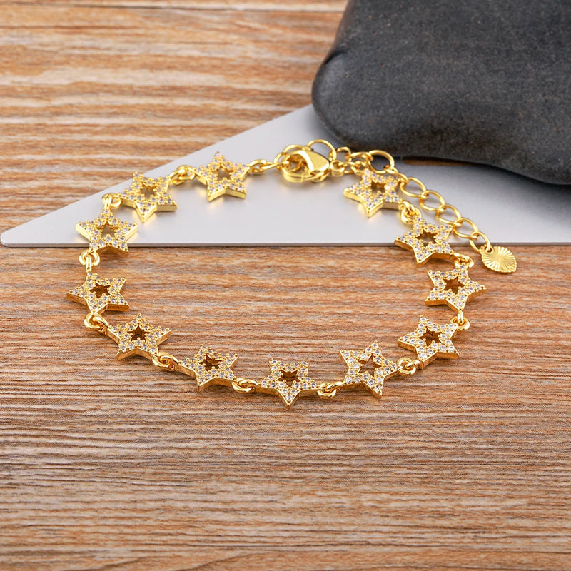 Bracelet Gold Heart Chain