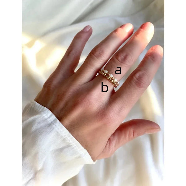 Ring Pearl 18K Gold Beads