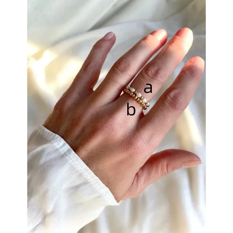 Ring Pearl 18K Gold Beads