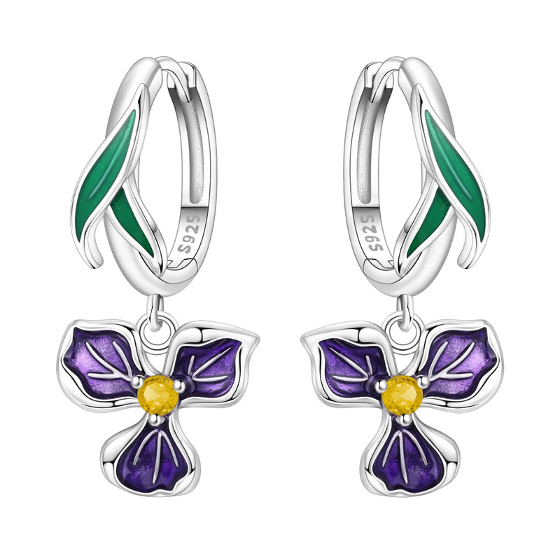 Earrings Silver Butterfly Elegant