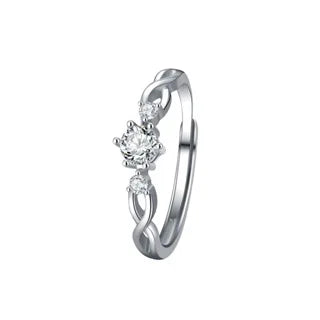 Ring Couple Crystal Wave
