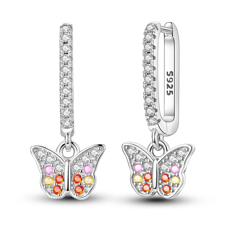 Earrings Silver Butterfly Elegant