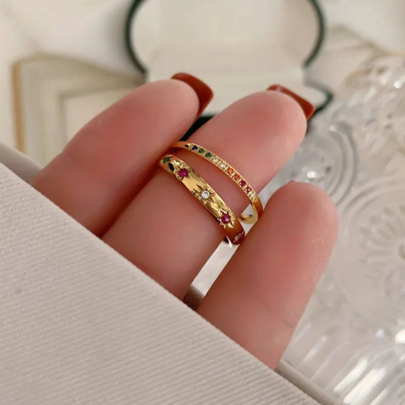 Ring Rainbow Zircon Stack