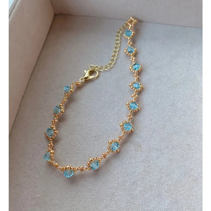 Bracelet Gold Pearl Crystals