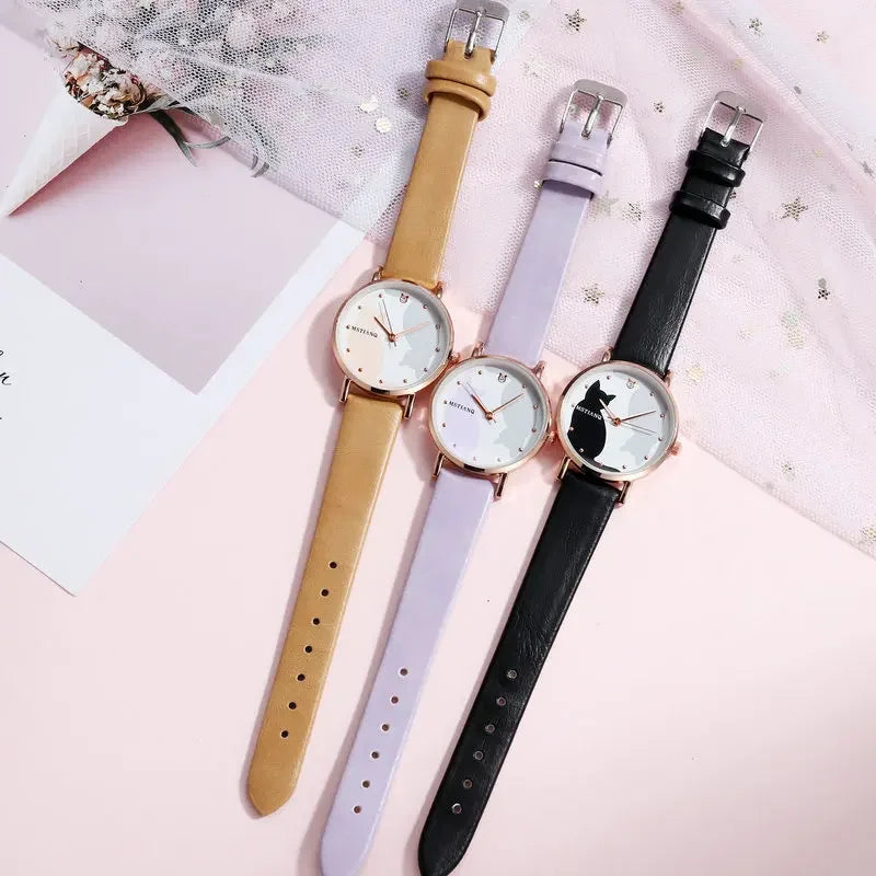 Watch Cat Korean Quartz Leather